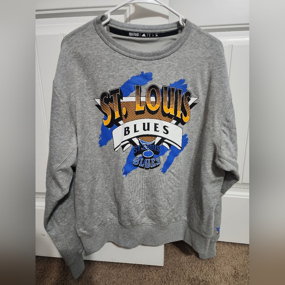 Adidas Gray Sweatshirt STL BLUES NHL